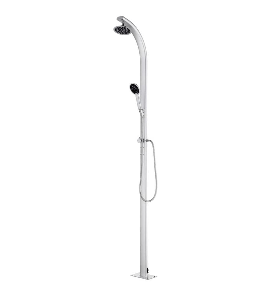 Gartendusche mit Brauner Bodenplatte 220 cm Aluminium