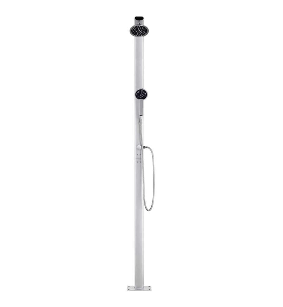 Gartendusche mit Brauner Bodenplatte 220 cm Aluminium