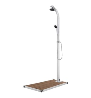 Douche de jardin avec base marron 220 cm Aluminium