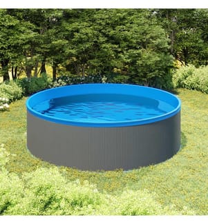Planschbecken mit Einhängeskimmer und Pumpe 350x90 cm Grau