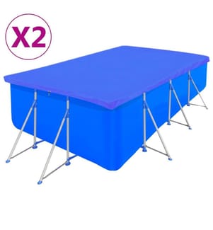 Poolabdeckungen 2 Stk. PE Rechteckig 90 g/m² 400x207 cm