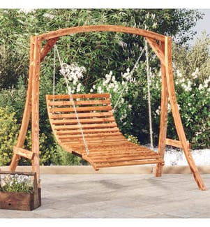 Hollywoodschaukel Massivholz Fichte mit Teak-Finish