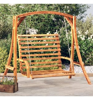 Hollywoodschaukel Massivholz Fichte mit Teak-Finish