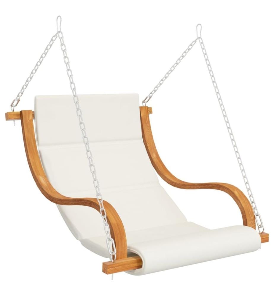 Chaise balançoire avec coussin bois d'épicéa avec finition teck