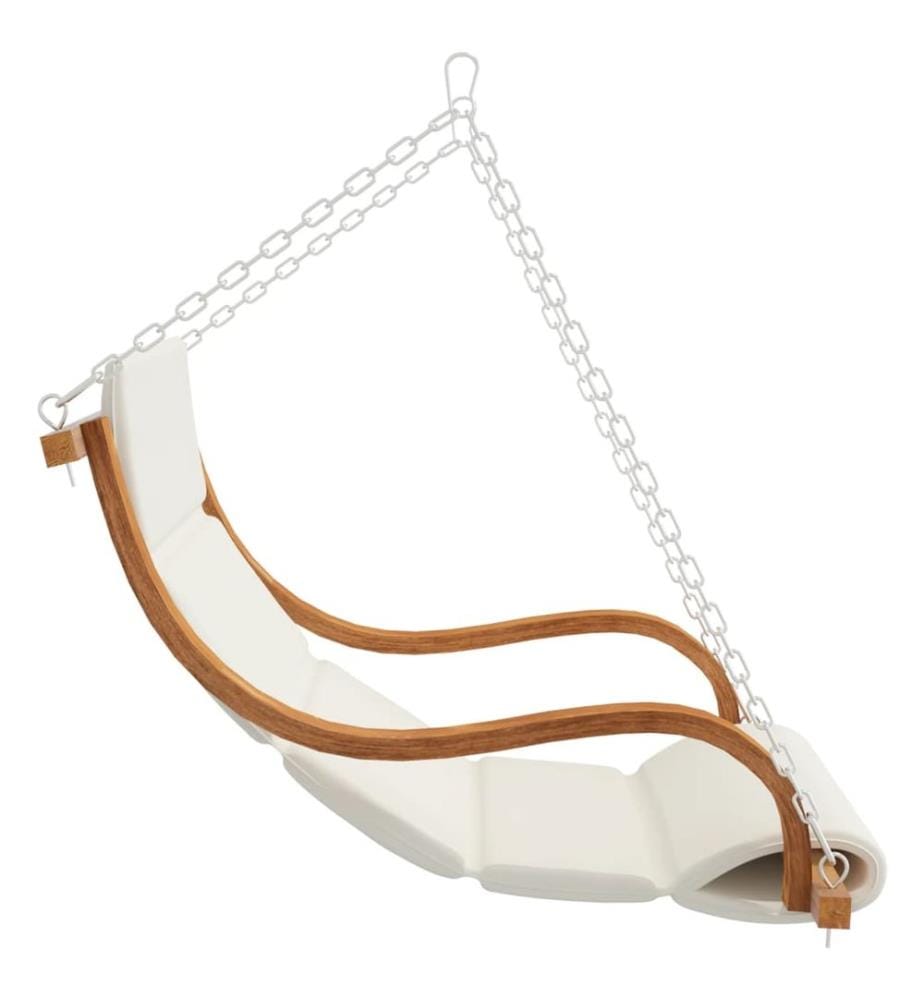 Chaise balançoire avec coussin bois d'épicéa avec finition teck