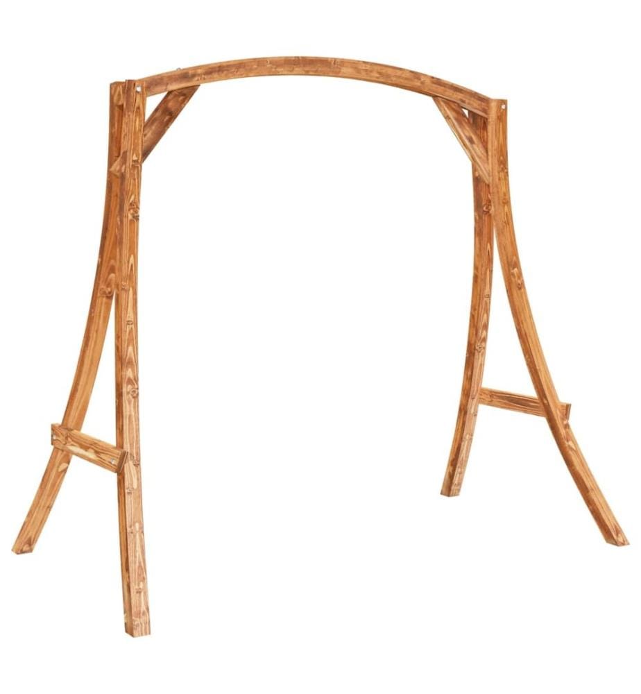 Chaise balançoire avec coussin bois d'épicéa avec finition teck