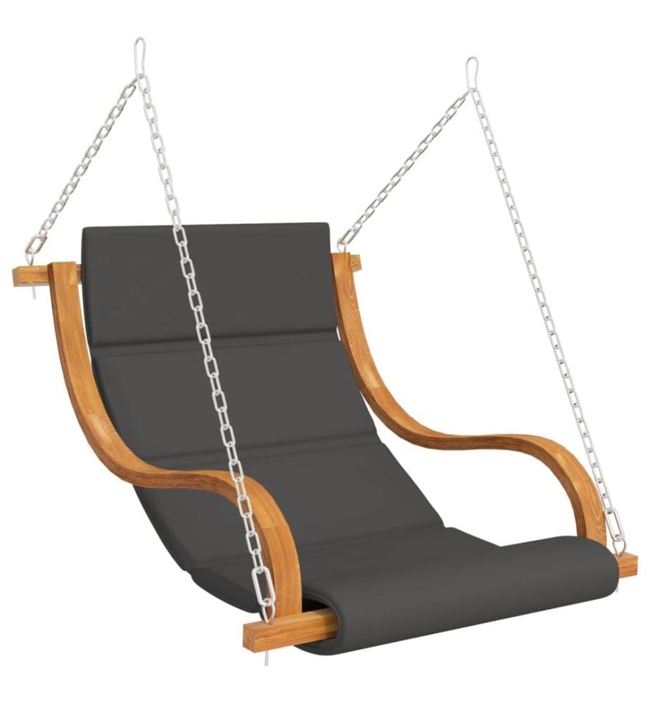 Chaise balançoire avec coussin et auvent bois massif d'épicéa