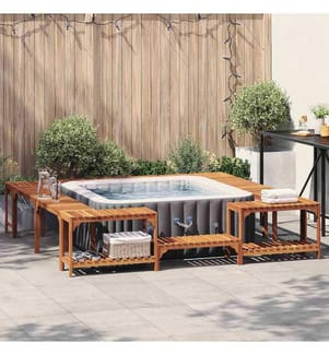 Entourage de bain à remous Marron 255 x 255 x 55,5 cm
