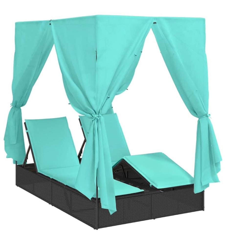 Transat double Réglable Turquoise 205 x 129 x 200 cm polyrotin