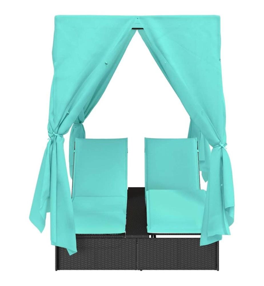 Transat double Réglable Turquoise 205 x 129 x 200 cm polyrotin