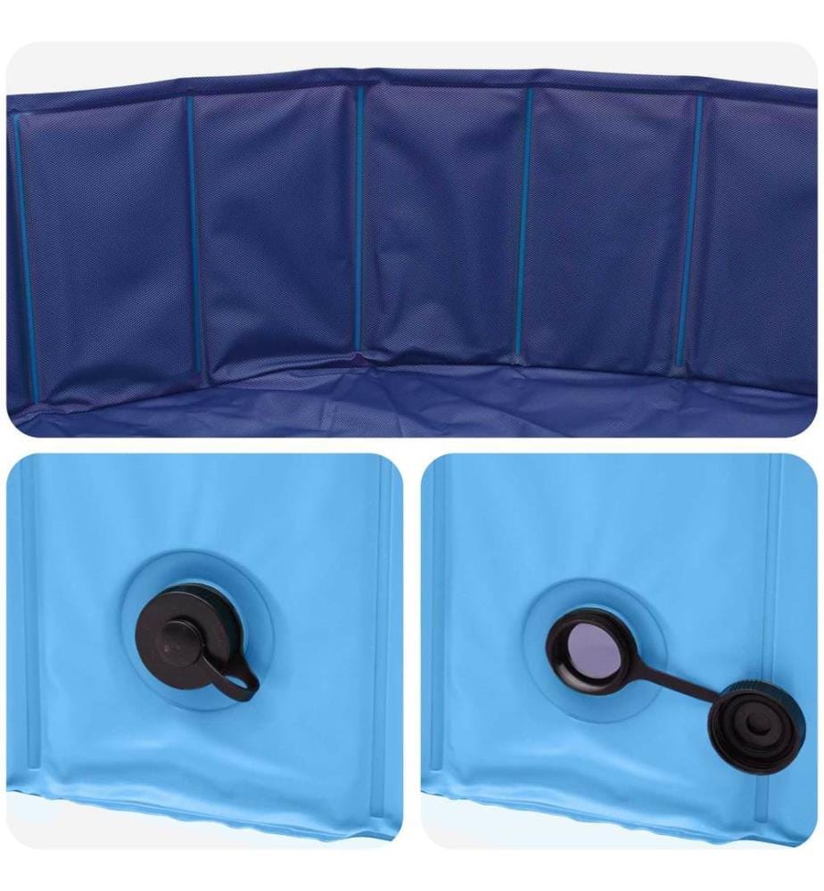 Faltbares Hundeschwimmbecken Blau 80 x 80 x 20 cm PVC