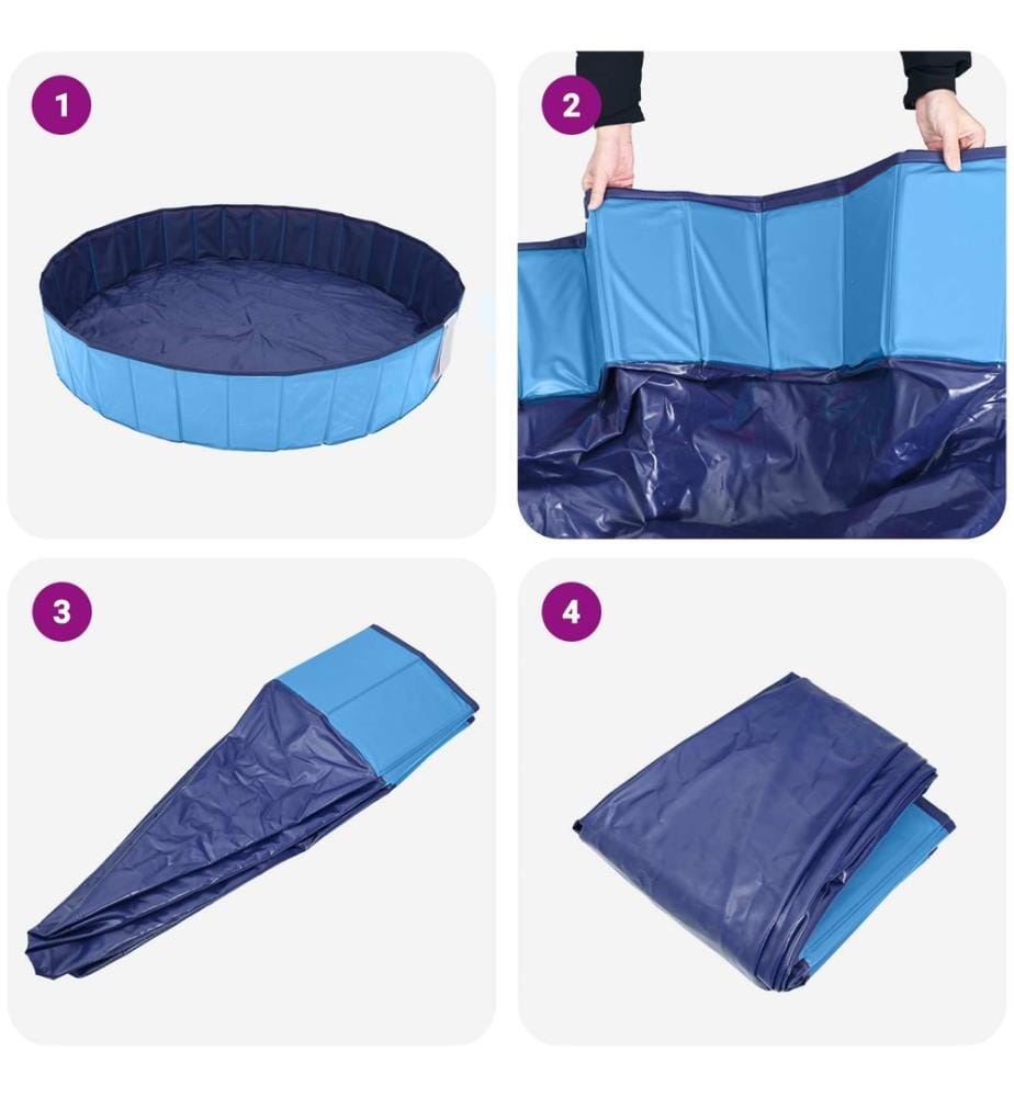 Faltbares Hundeschwimmbecken Blau 80 x 80 x 20 cm PVC
