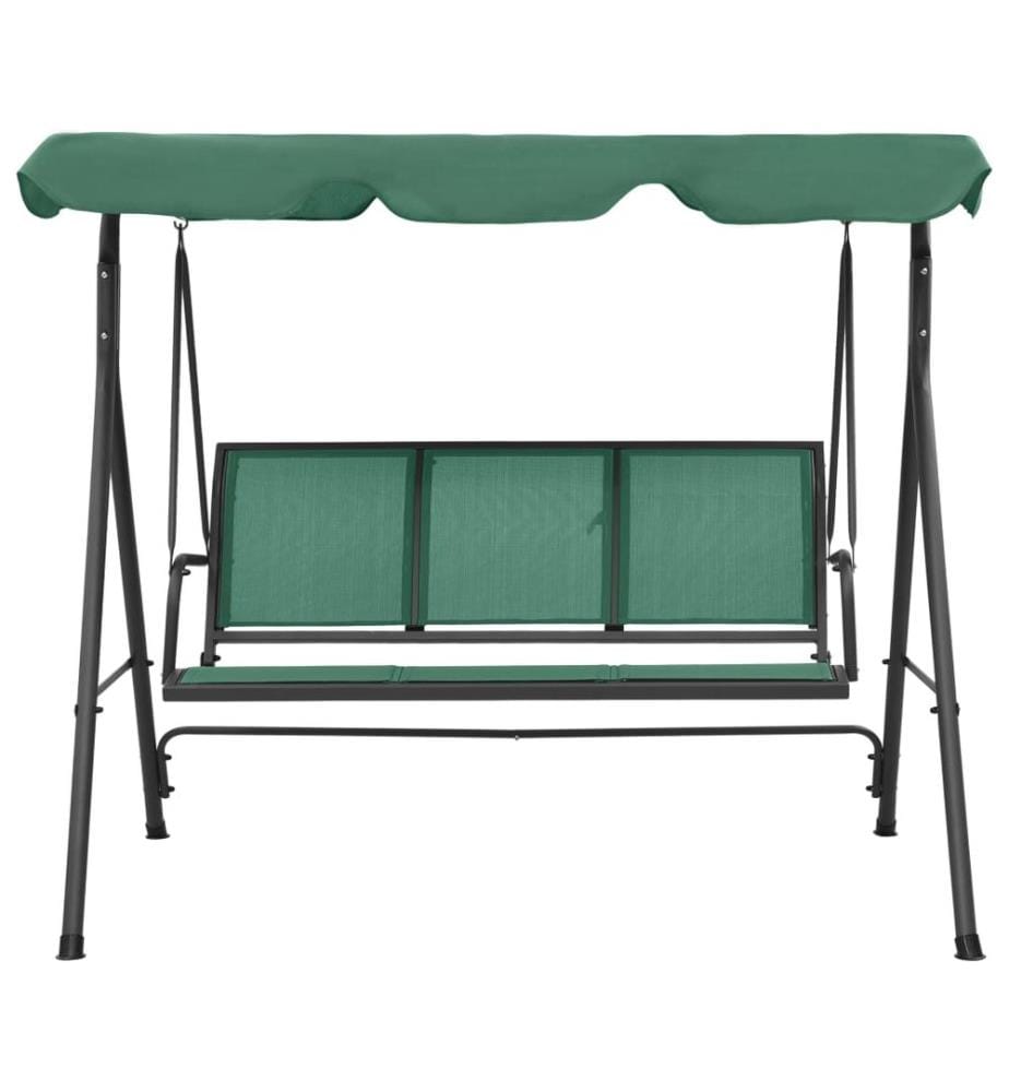 Balancelle de jardin vert 170 cm textilène et acier