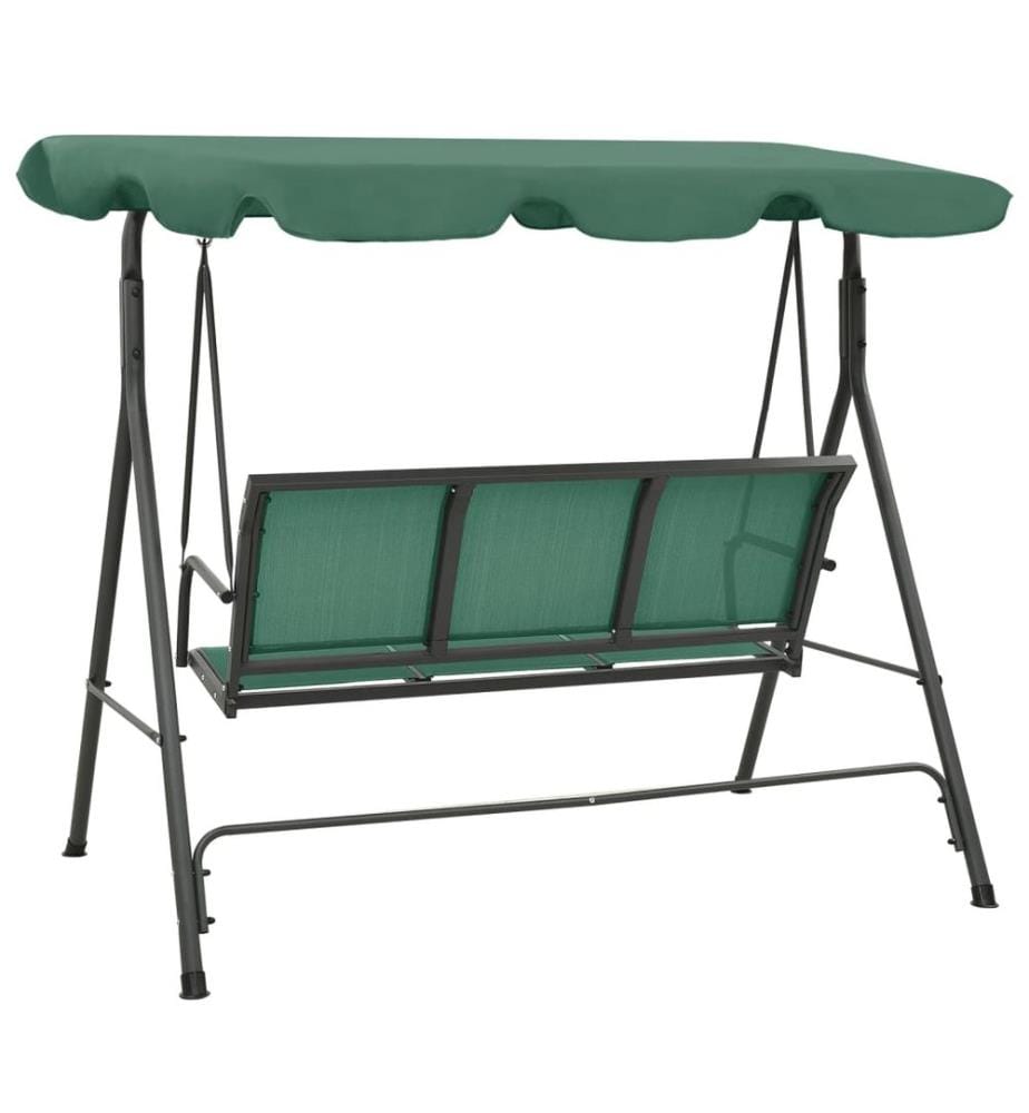 Balancelle de jardin vert 170 cm textilène et acier
