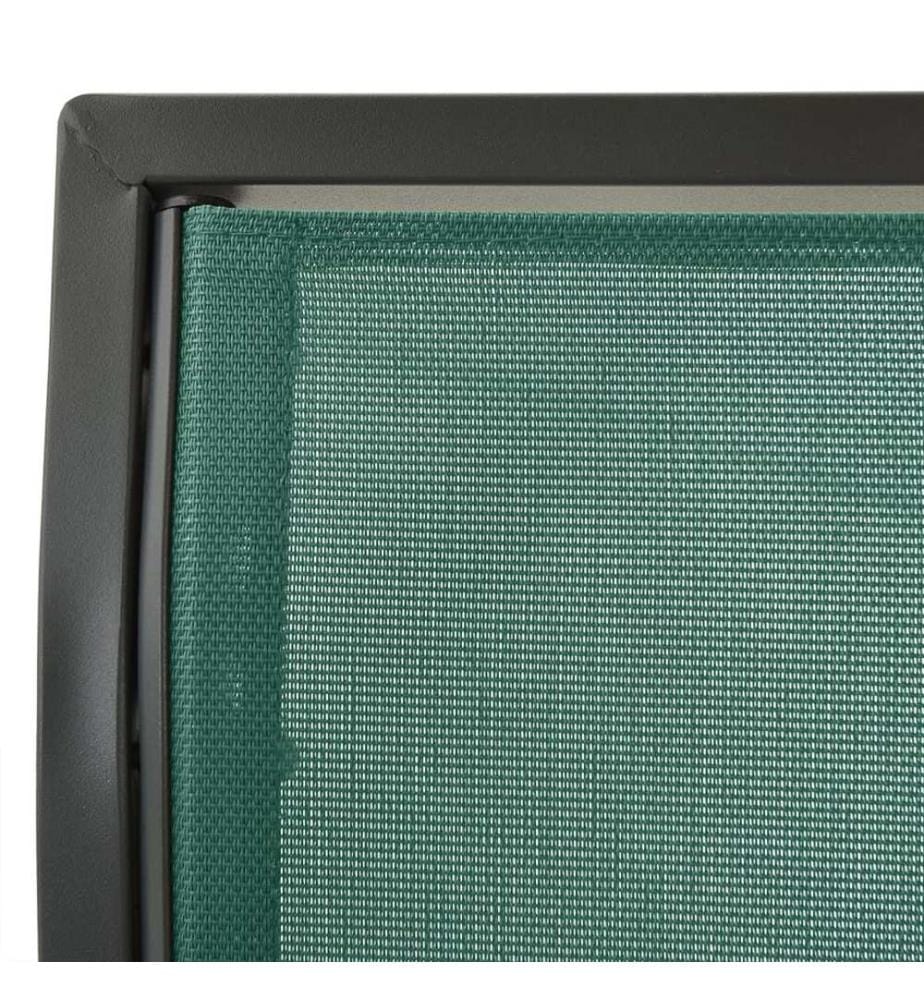 Balancelle de jardin vert 170 cm textilène et acier