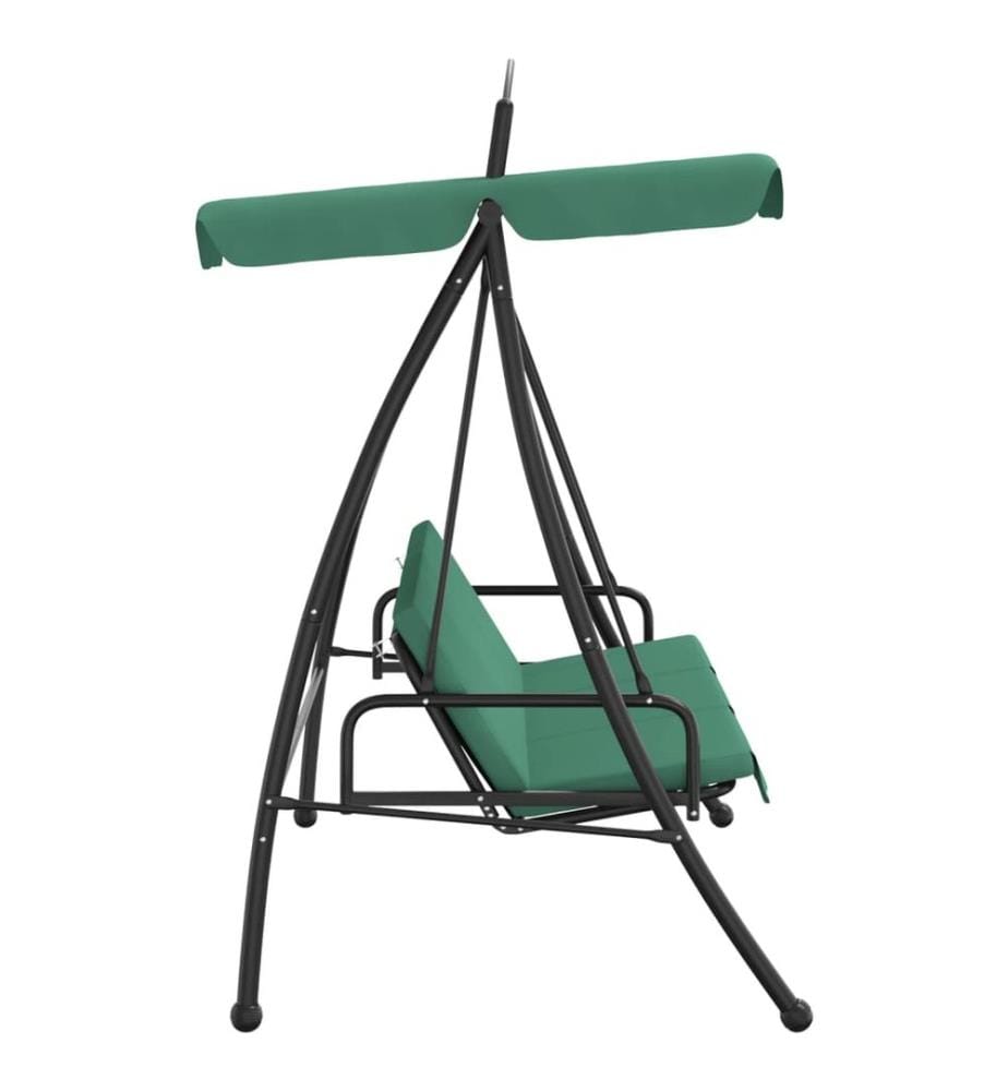 Hollywoodschaukel mit Dach Grün 198 cm Stoff und Stahl