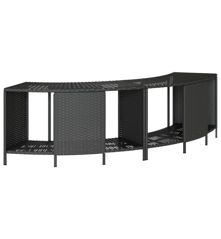 Outdoor-Regale für Whirlpool 2 Stk. Schwarz Poly Rattan