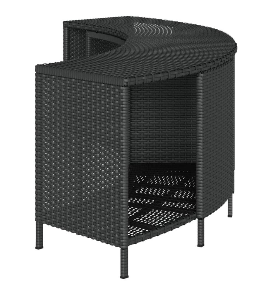 Outdoor-Regale für Whirlpool 2 Stk. Schwarz Poly Rattan