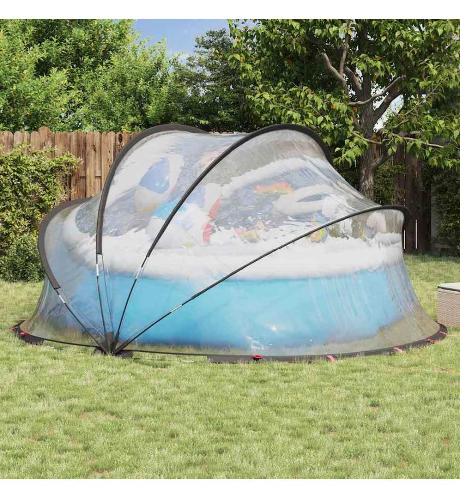 Dôme de piscine Transparent 405 x 405 x 192 cm PVC