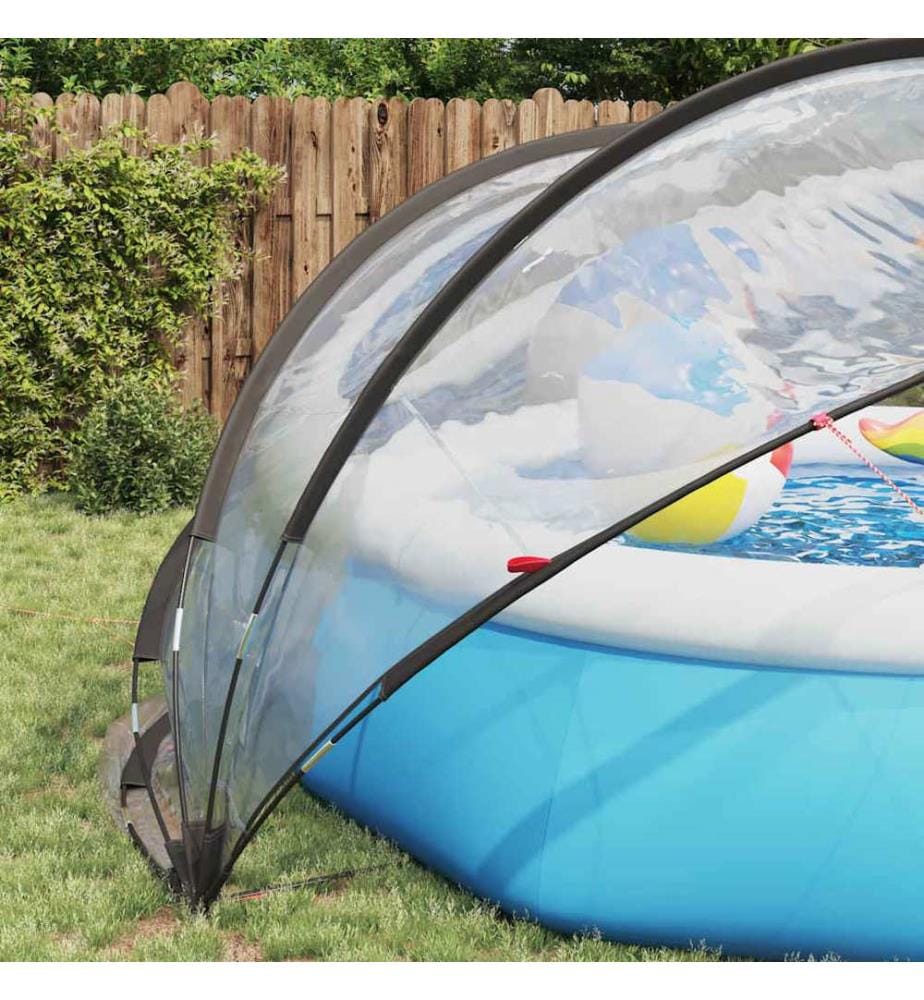 Dôme de piscine Transparent 405 x 405 x 192 cm PVC