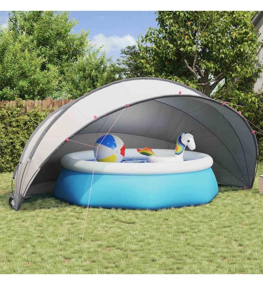 Pool-Dome Grau und Orange 546 x 516 x 250 cm