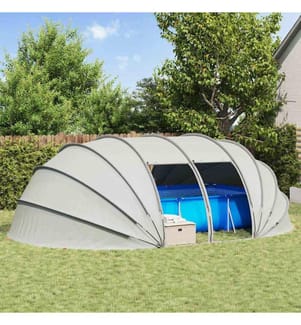Dôme de tente de piscine Gris 538 x 440 x 204 cm