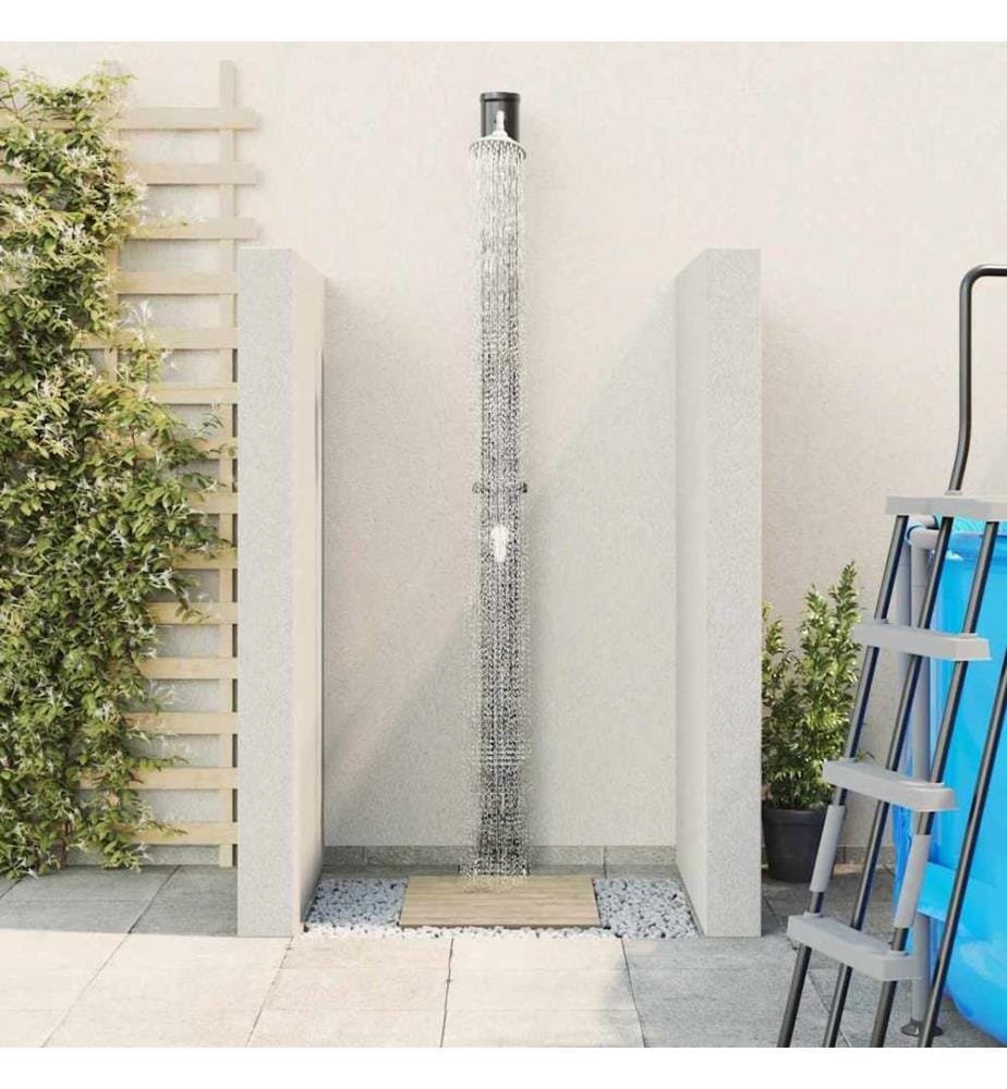Aussen Solardusche Schwarz 217 cm PVC und Aluminium