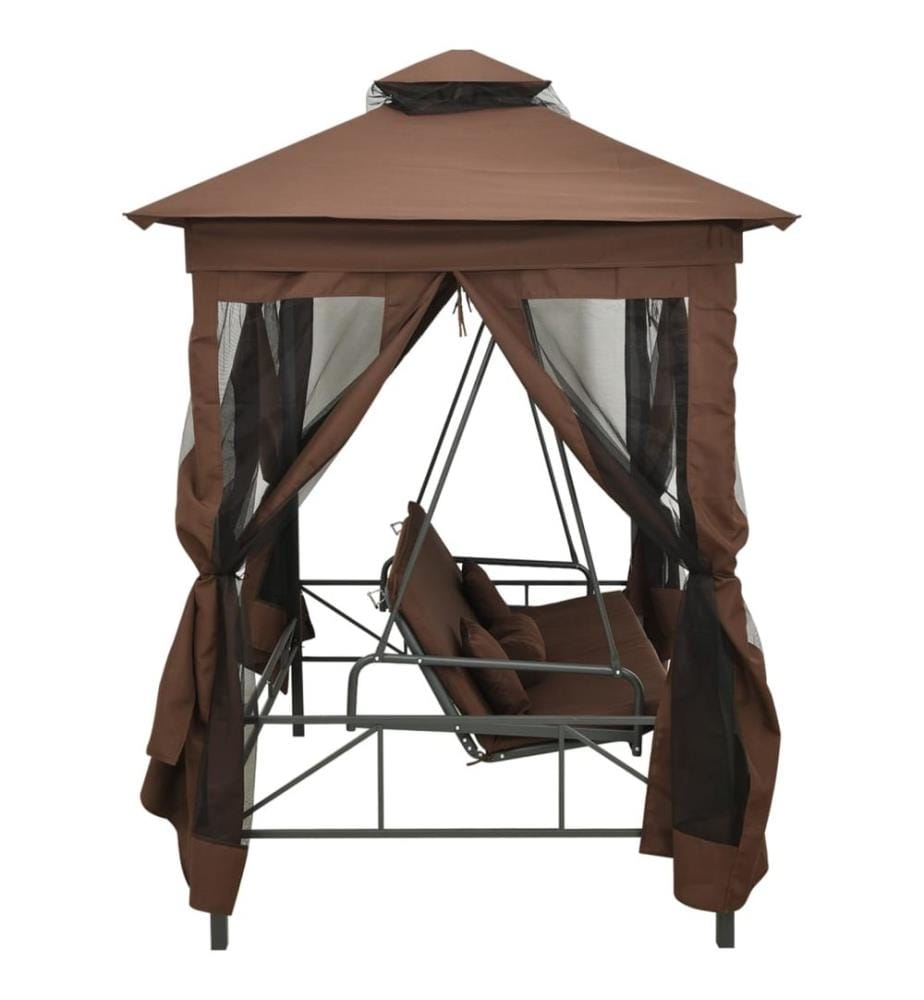 Pavillon Umwandelbare Schaukelbank Kaffeebraun