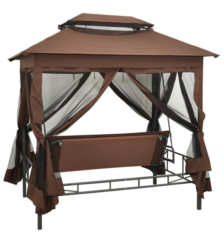 Pavillon Umwandelbare Schaukelbank Kaffeebraun