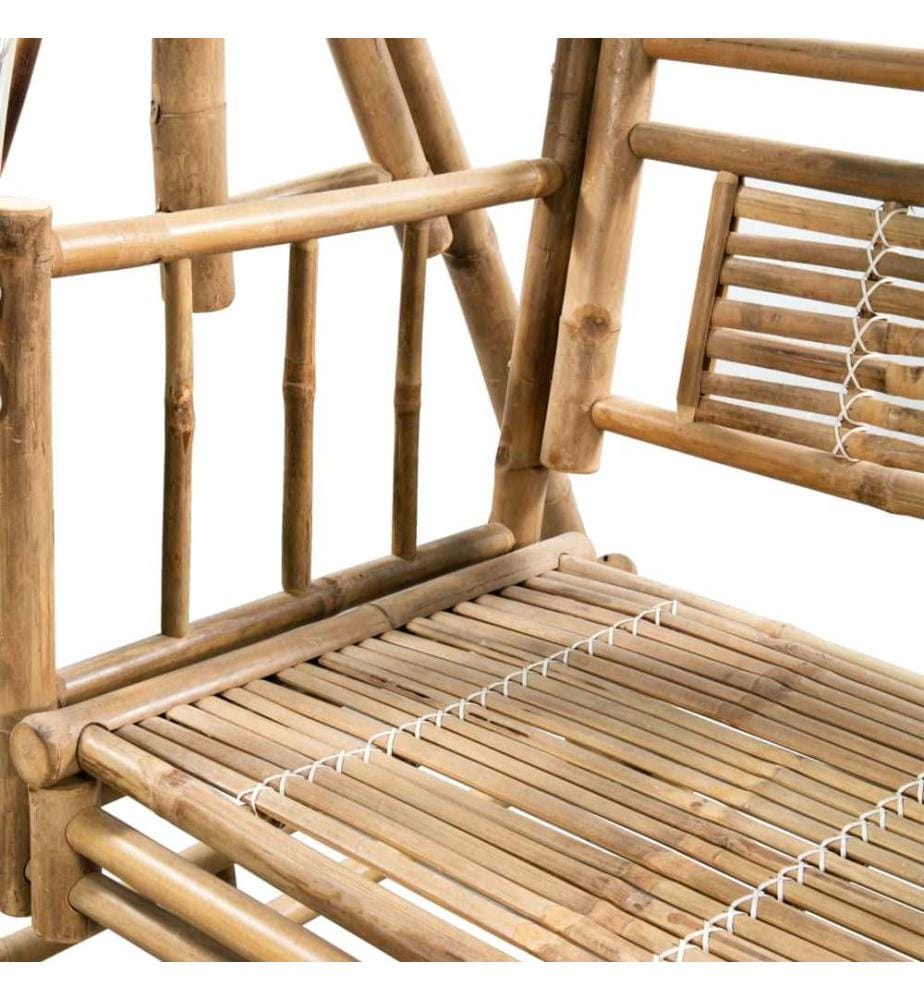 Hollywoodschaukel 2-Sitzer mit Palmblättern Bambus 202 cm