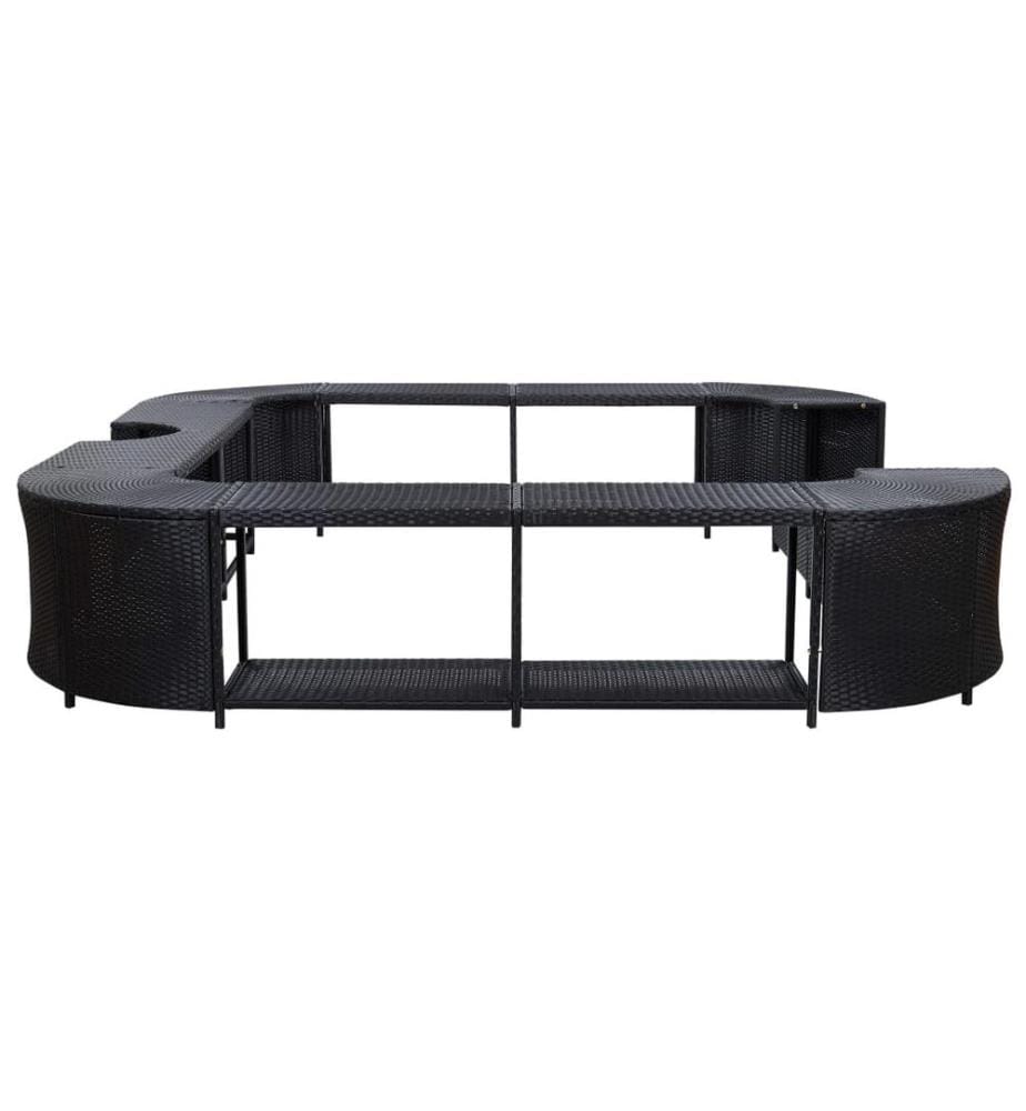 Whirlpool-Umrandung Quadratisch Schwarz 268x268x55 Poly Rattan