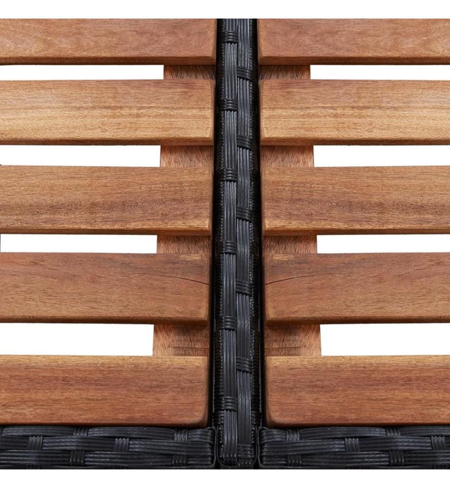 Whirlpool-Umrandung Quadratisch Schwarz 268x268x55 Poly Rattan