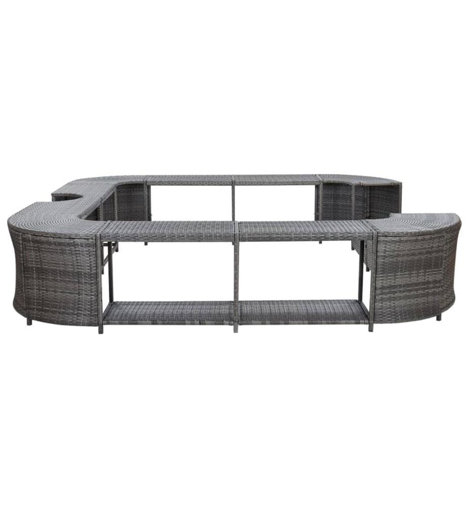 Whirlpool-Umrandung Quadratisch Grau 268x268x55 cm Poly Rattan