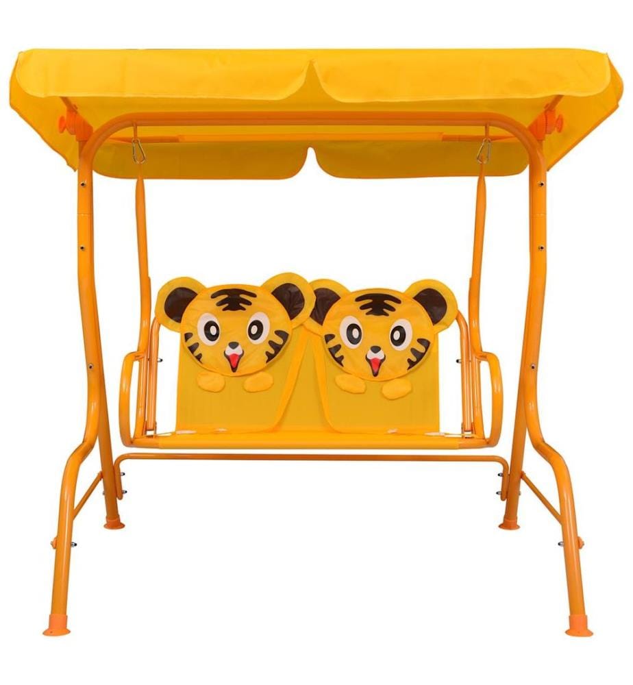 Kinder-Hollywoodschaukel Gelb 115 x 75 x 110 cm Stoff