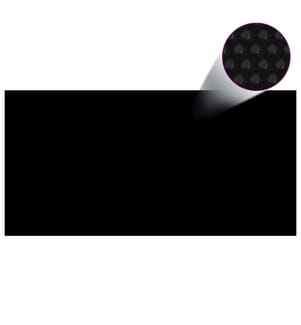 Film solaire de piscine PE rectangulaire flottant 10x5 m Noir