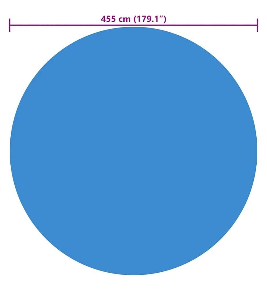 Treibende Runde PE Pool-Solarplane 455 cm Blau