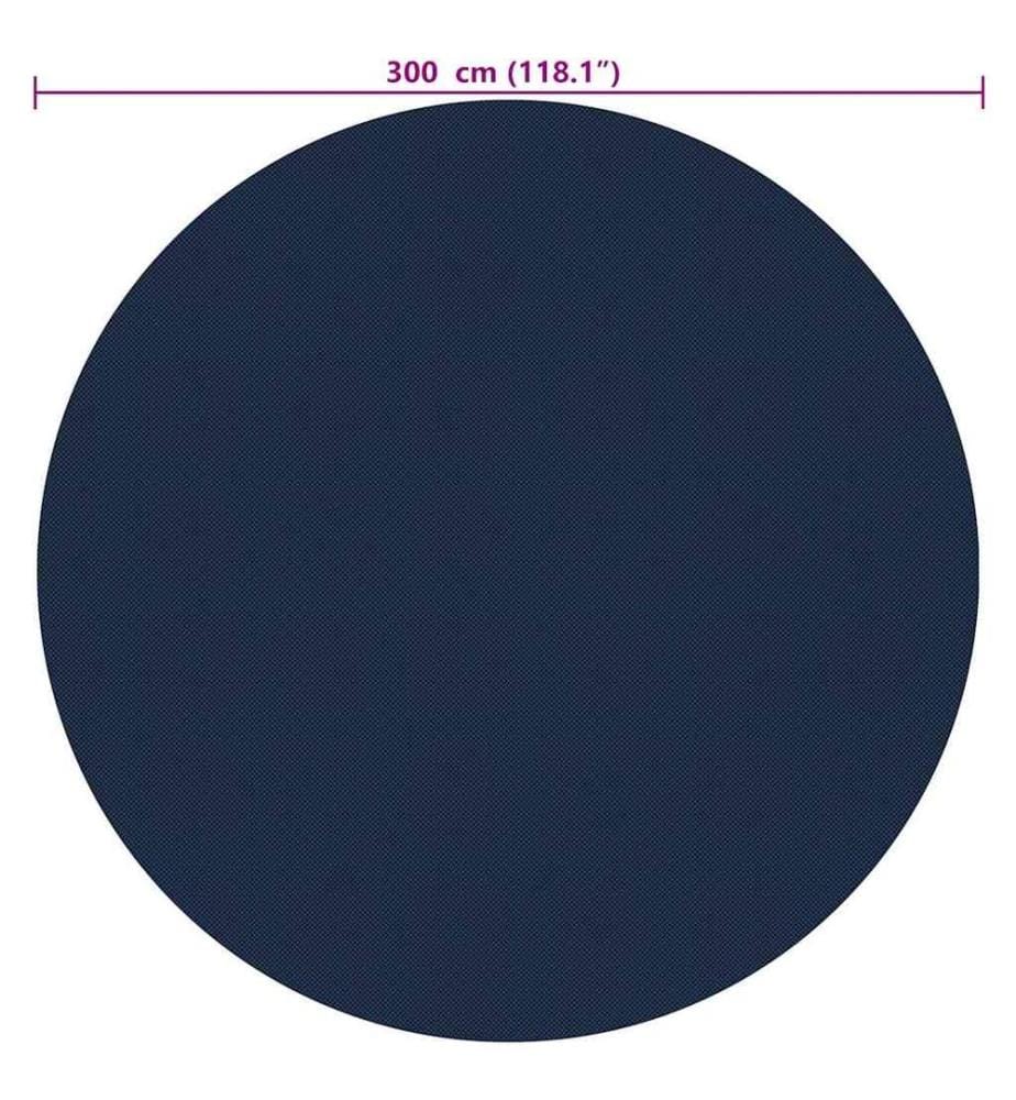 Treibende Pool-Solarplane PE 300 cm Schwarz und Blau