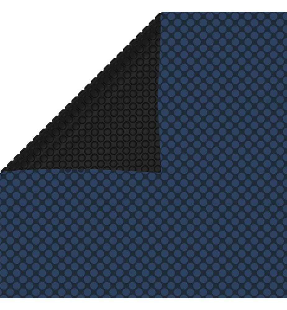 Treibende Pool-Solarplane PE 732x366 cm Schwarz und Blau