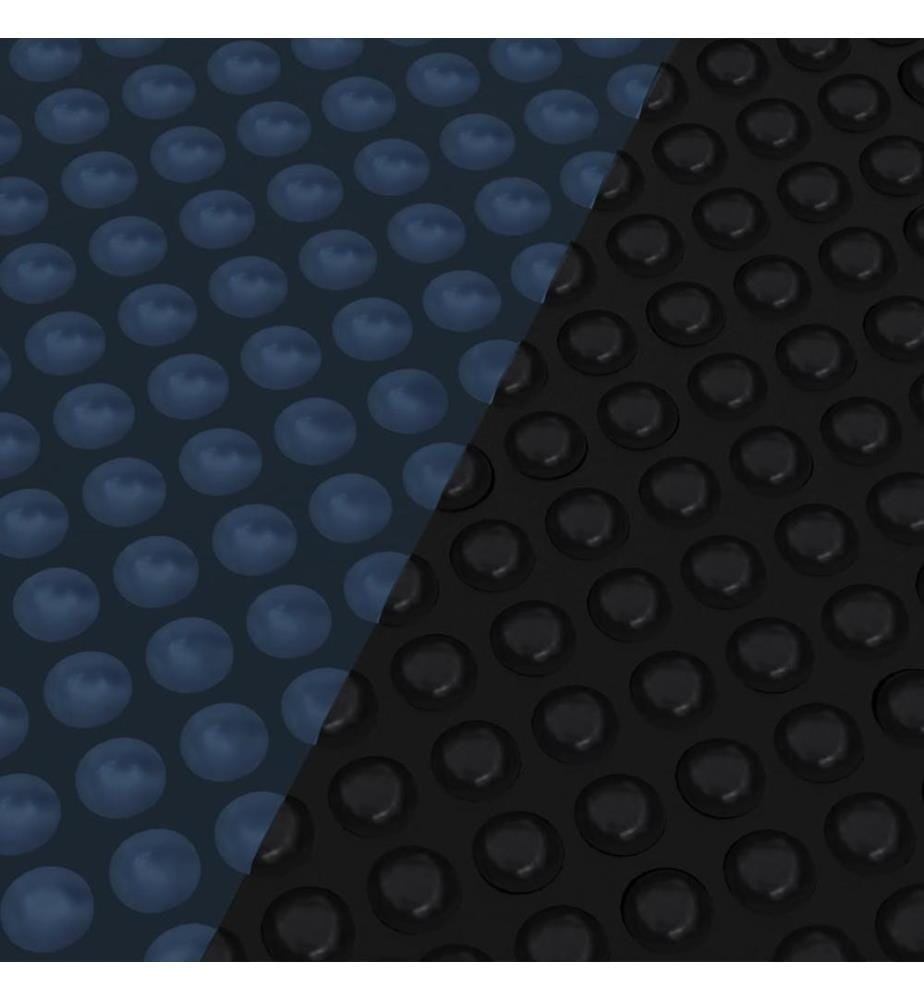 Treibende Pool-Solarplane PE 488x244 cm Schwarz und Blau