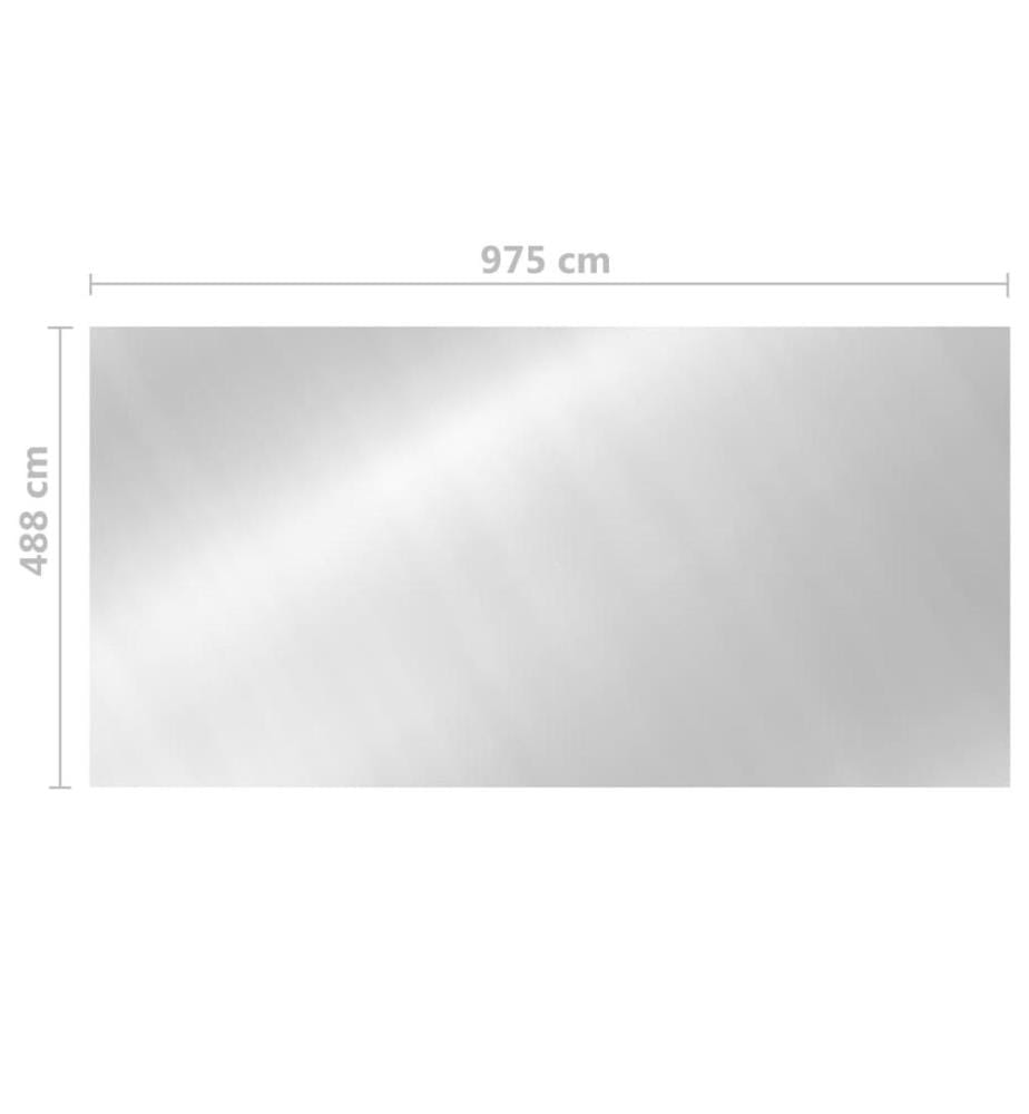 Poolabdeckung Silbern 975x488 cm PE