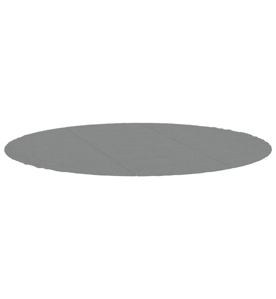 Bâche de piscine gris clair Ø396 cm géotextile polyester