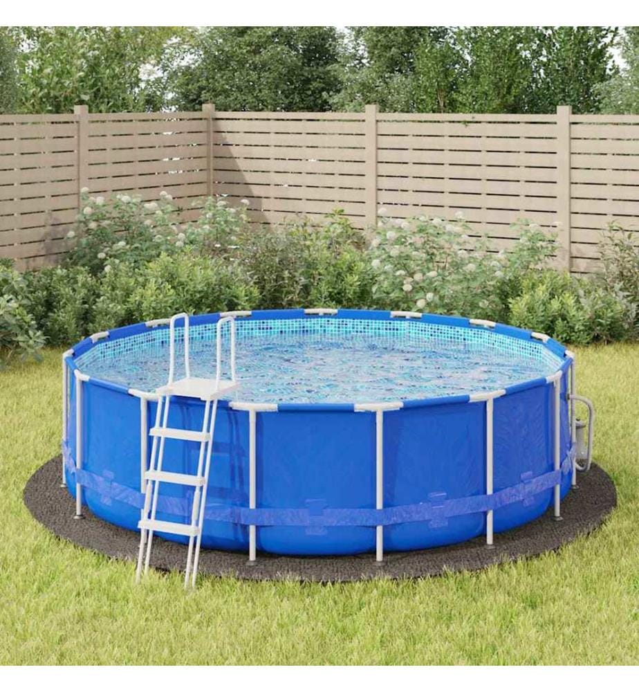 Bâche de piscine gris clair Ø428 cm géotextile polyester