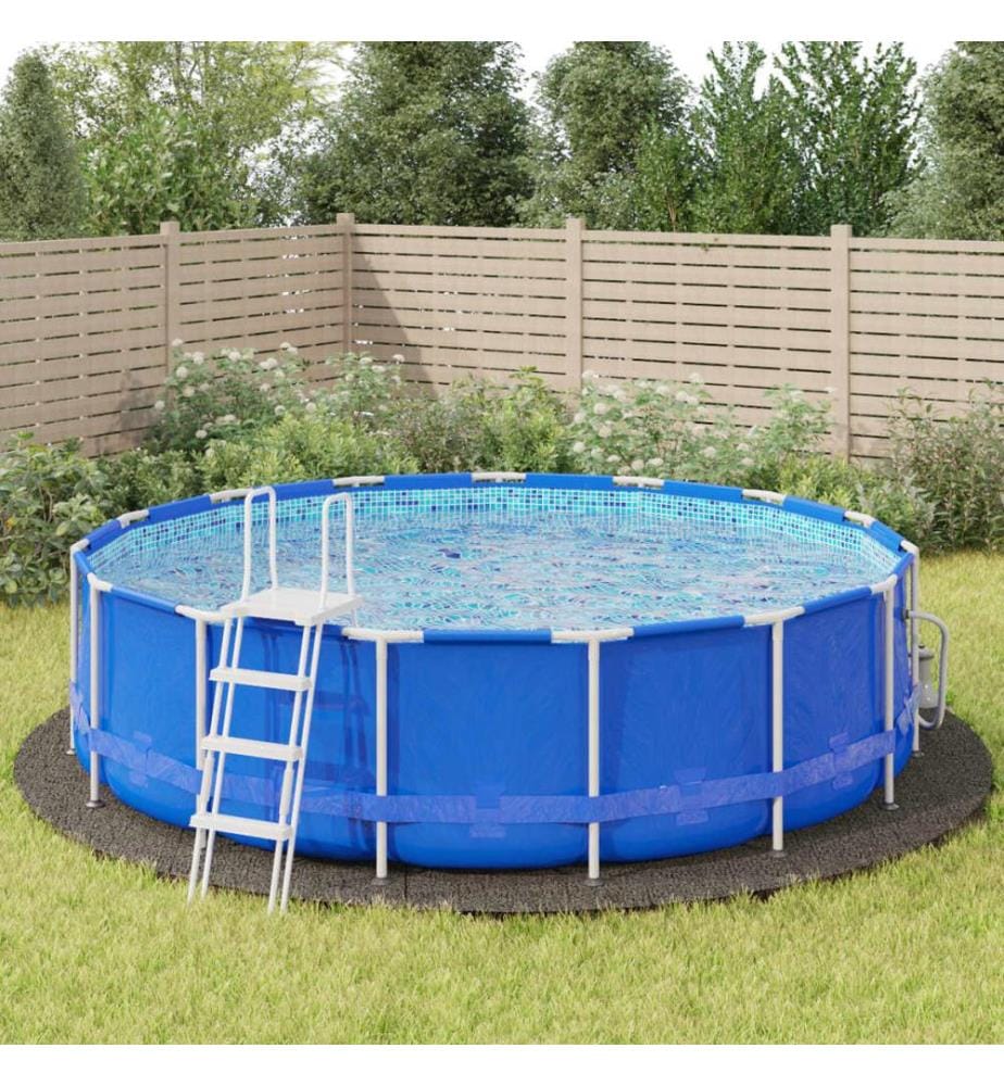 Bâche de piscine gris clair Ø550 cm géotextile polyester
