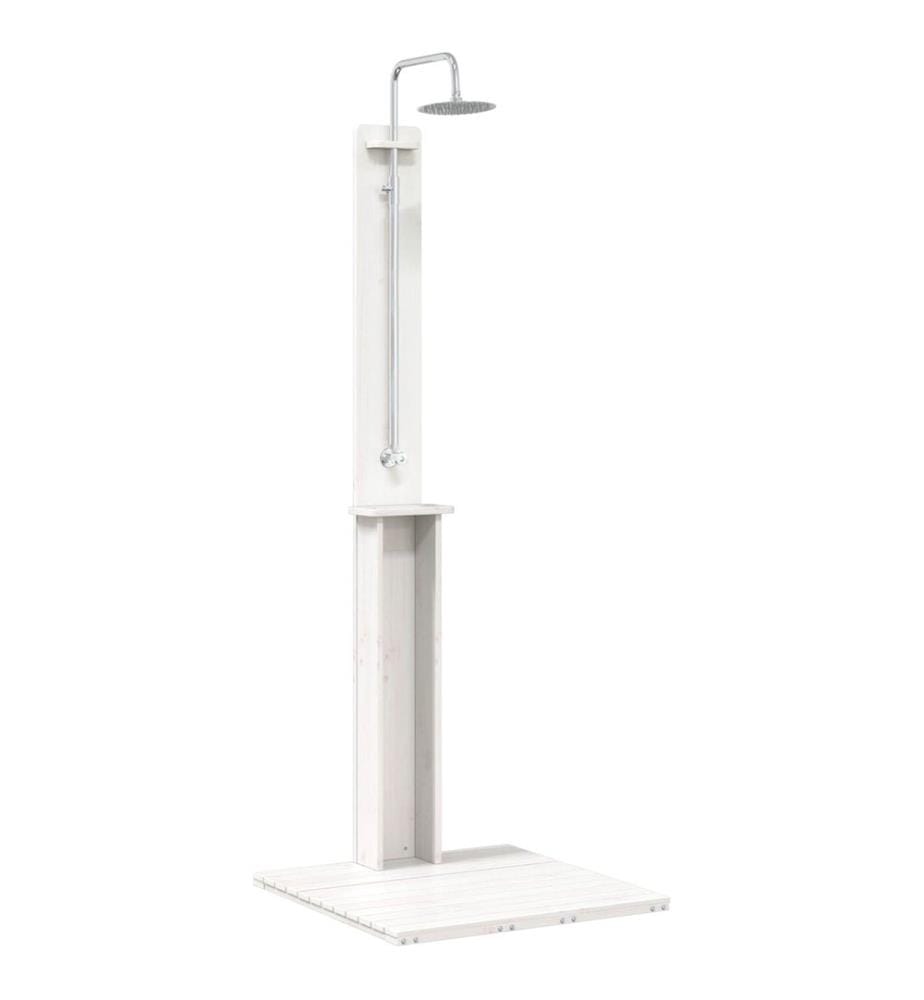 vidaXL Douche d'extérieur Blanc 75 x 76 x 217 cm Pin massif