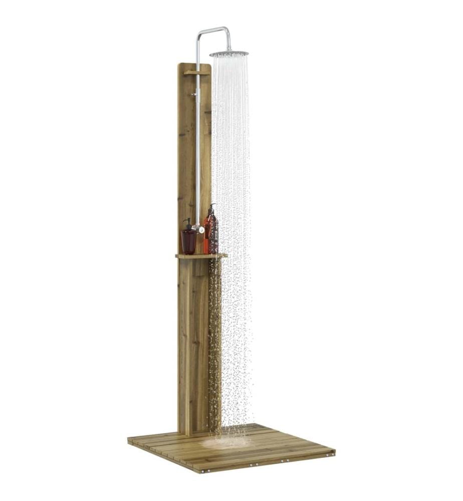 vidaXL Douche d'extérieur Naturel 75 x 76 x 217 cm Pinède imprégnée