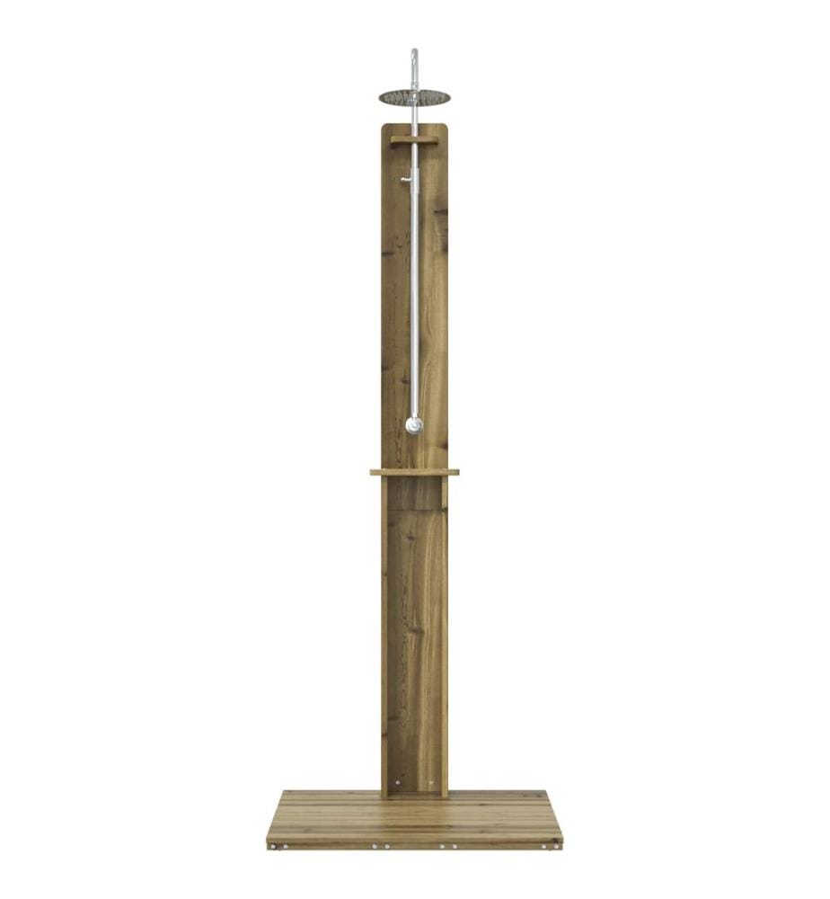 vidaXL Douche d'extérieur Naturel 75 x 76 x 217 cm Pinède imprégnée