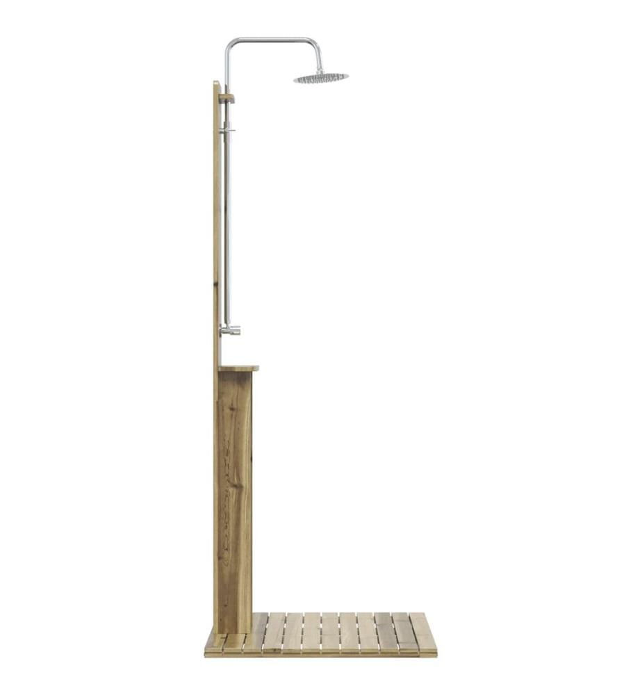 vidaXL Douche d'extérieur Naturel 75 x 76 x 217 cm Pinède imprégnée