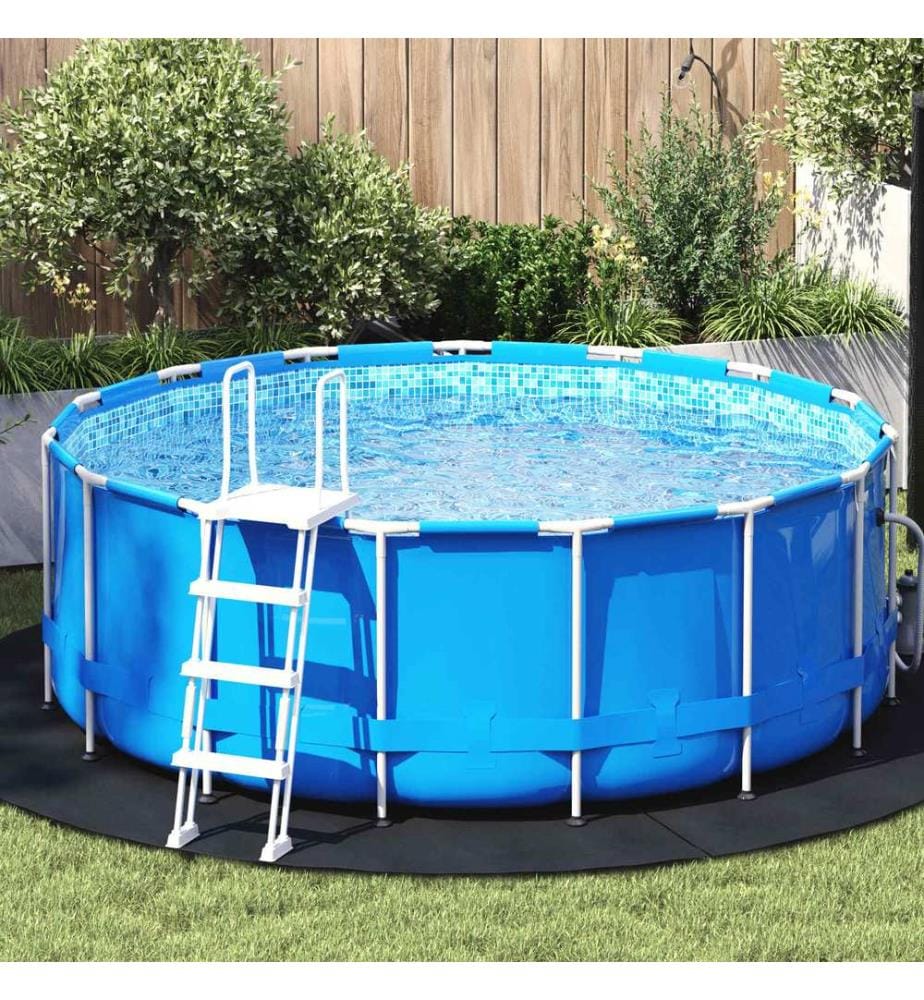 vidaXL Bodenfolie für Pools Schwarz Ø 244 cm Vliesstoff