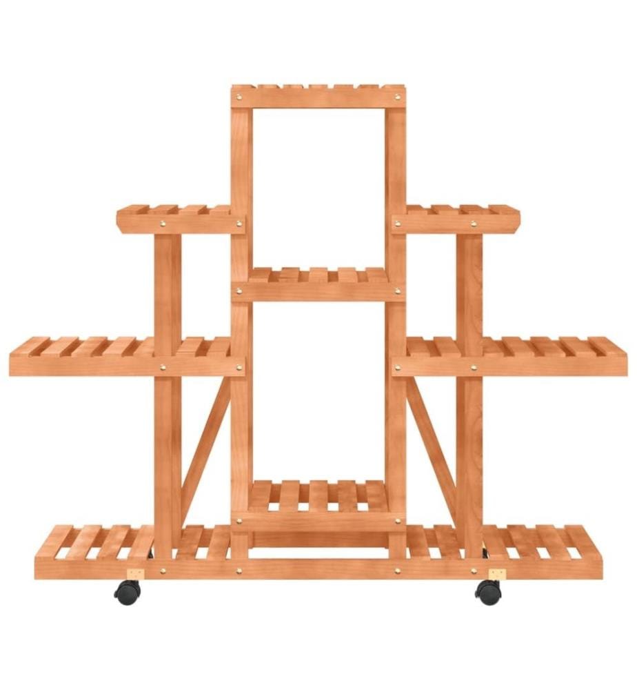 Blumenständer mit Rollen 110x25x101 cm Massivholz Tanne