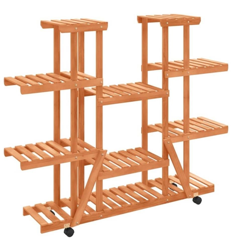 Blumenständer mit Rollen 110x25x115 cm Massivholz Tanne